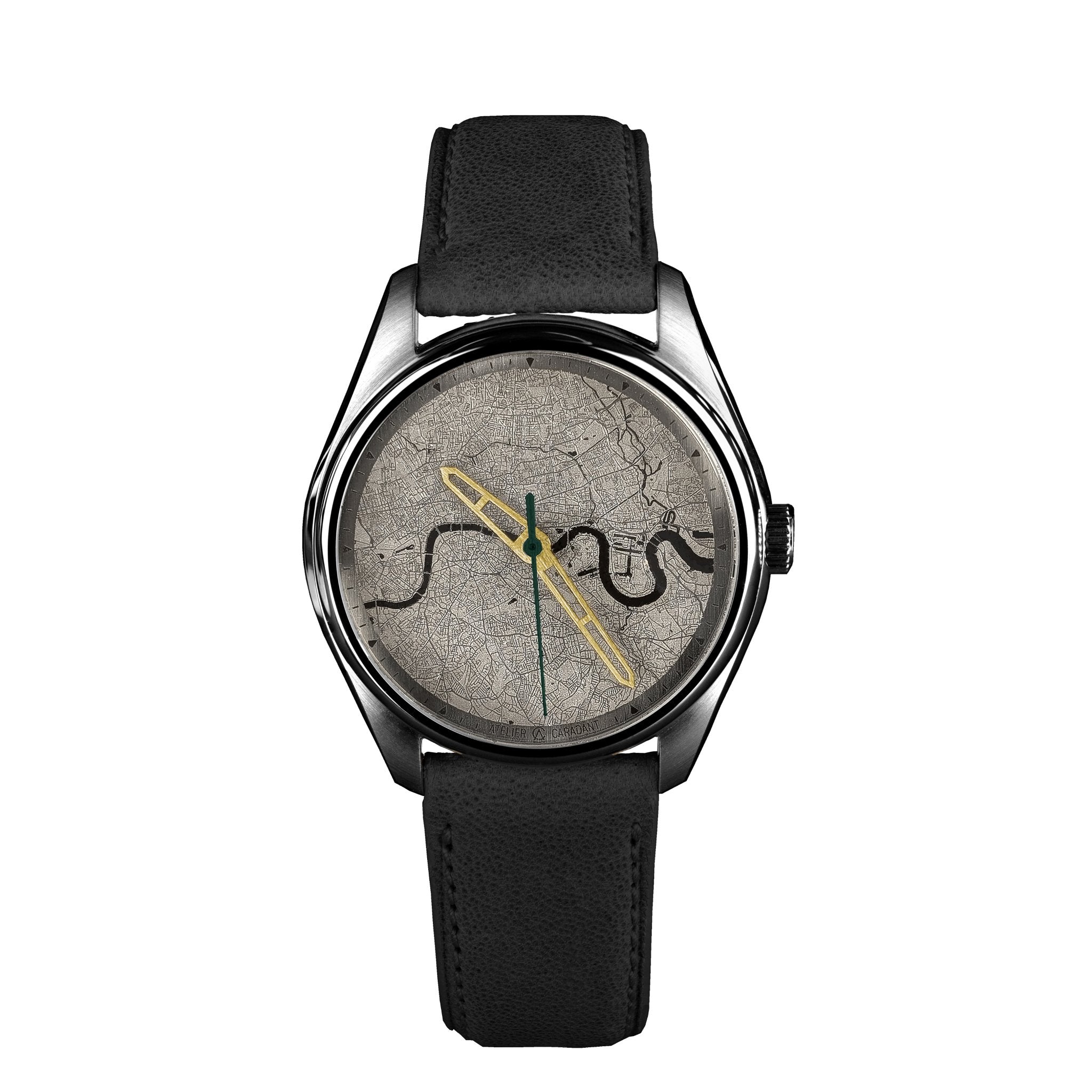 London watch steel dial city map - Atelier Caradant