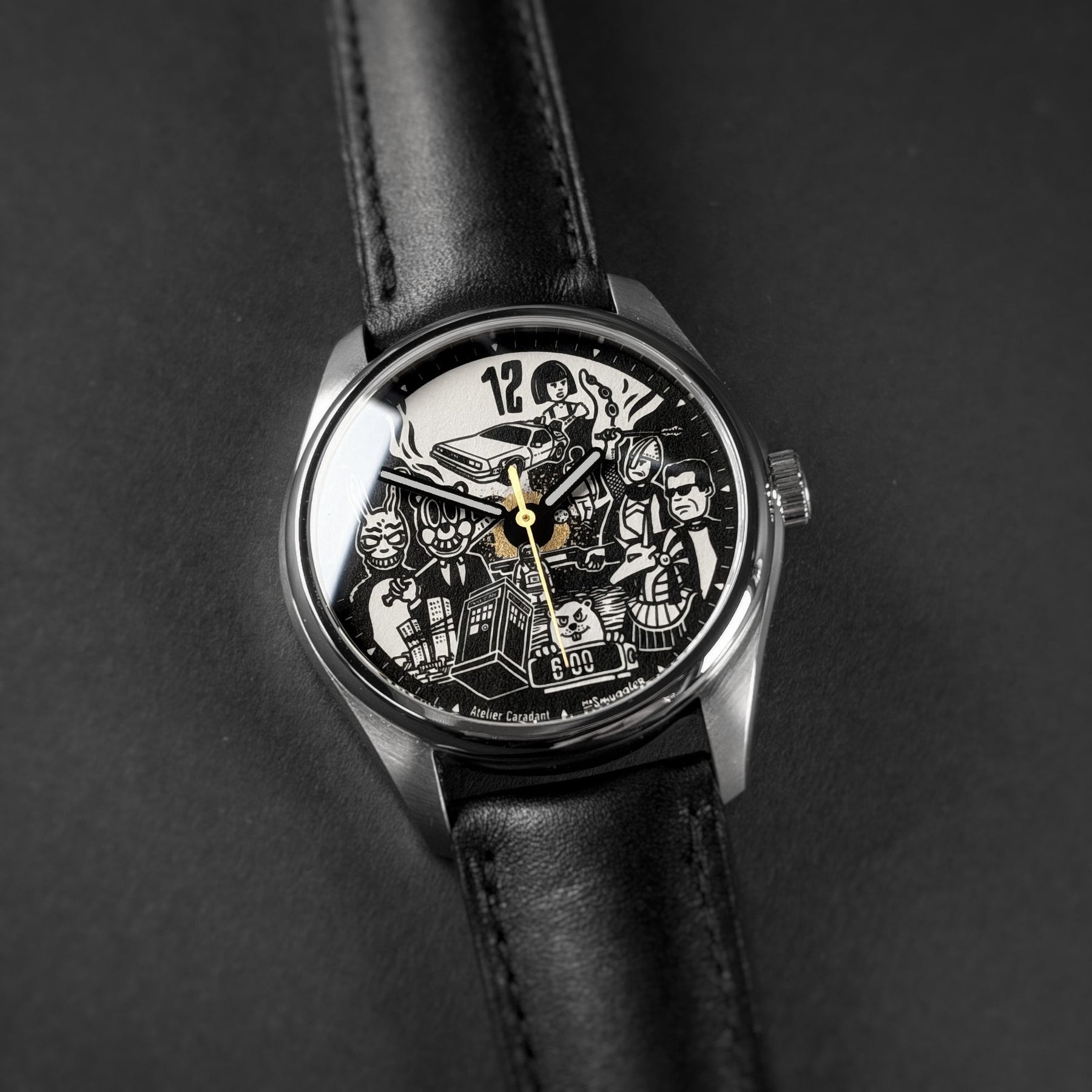Montre Pop Culture "Timefolder" illustrée par MrSmuggler - Atelier Caradant