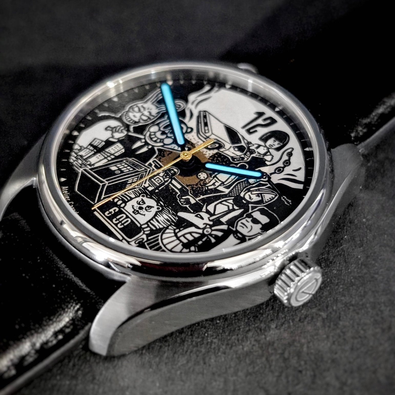 Montre Pop Culture "Timefolder" illustrée par MrSmuggler - Atelier Caradant