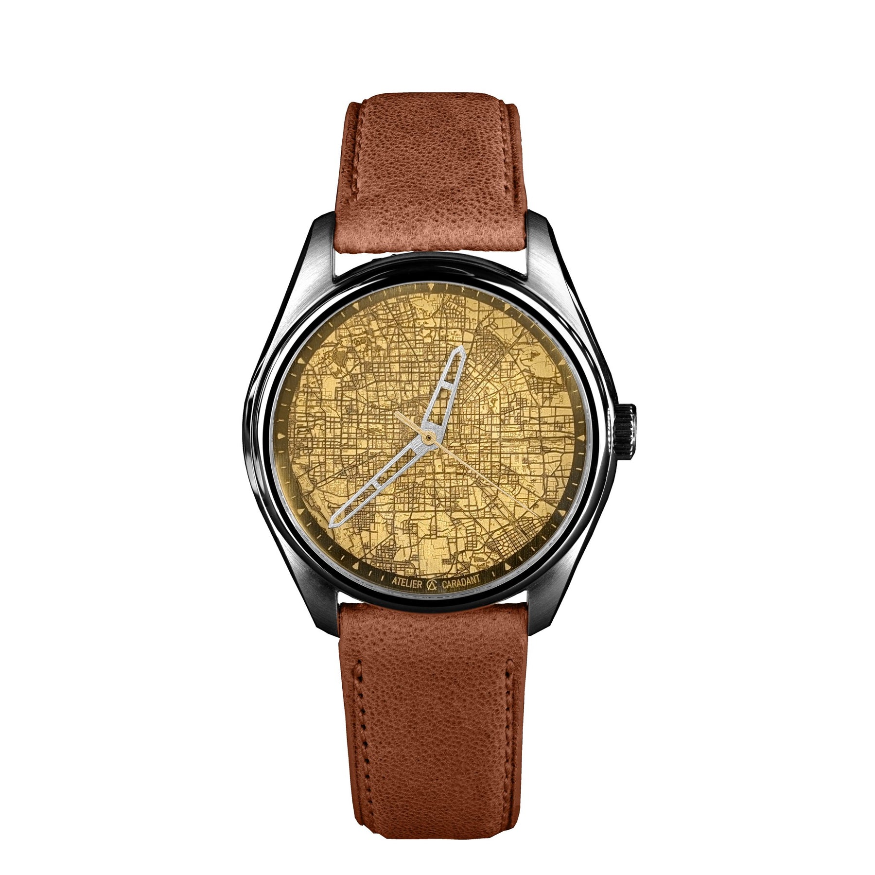 Beijing watch Brass dial city map Golden Second - Atelier Caradant