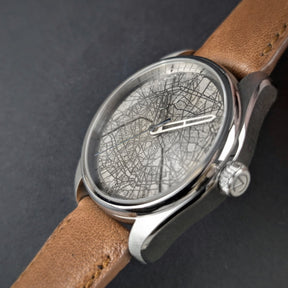 Paris watch dial steel city map Seconde bleue - Atelier Caradant