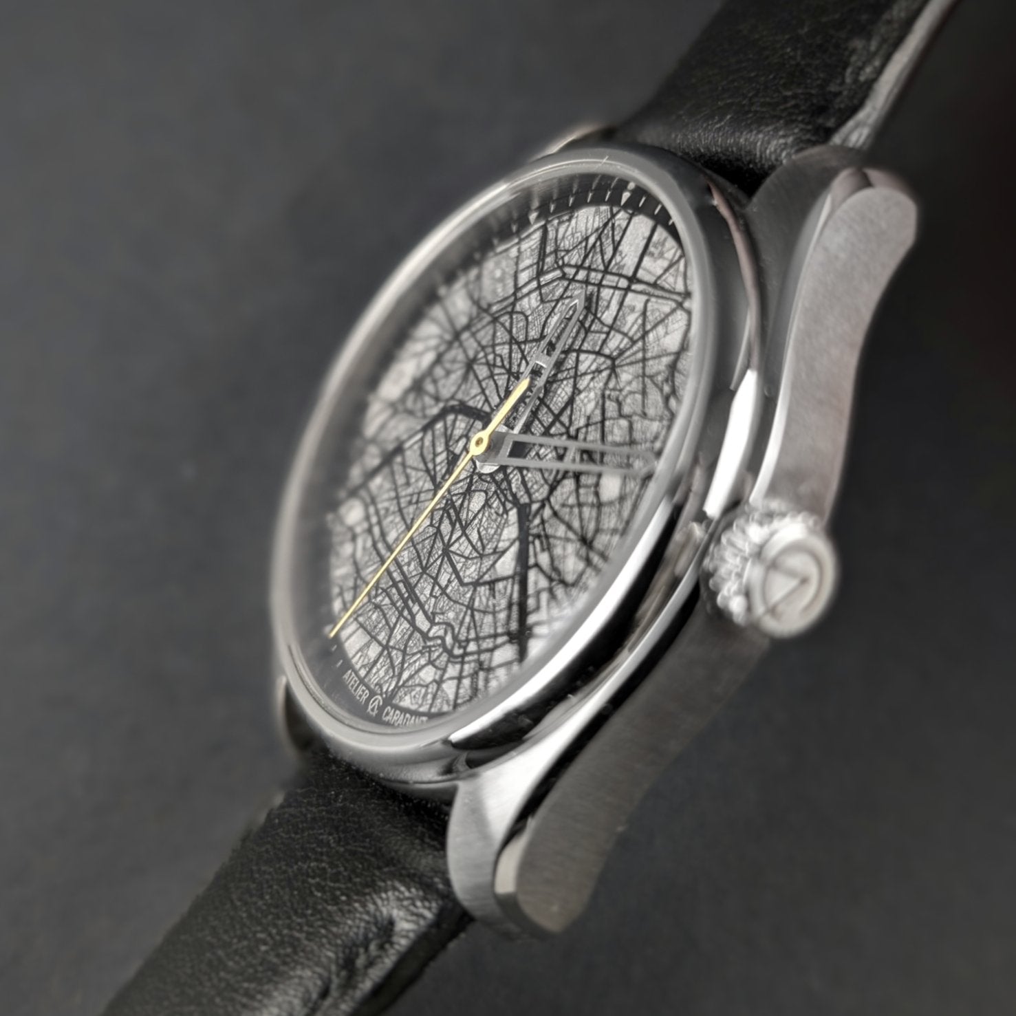 Paris watch city map Seconde dorée - Atelier Caradant