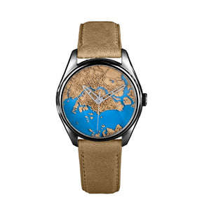 Singapore City Map watch Paper dial Silver Hands - Atelier Caradant