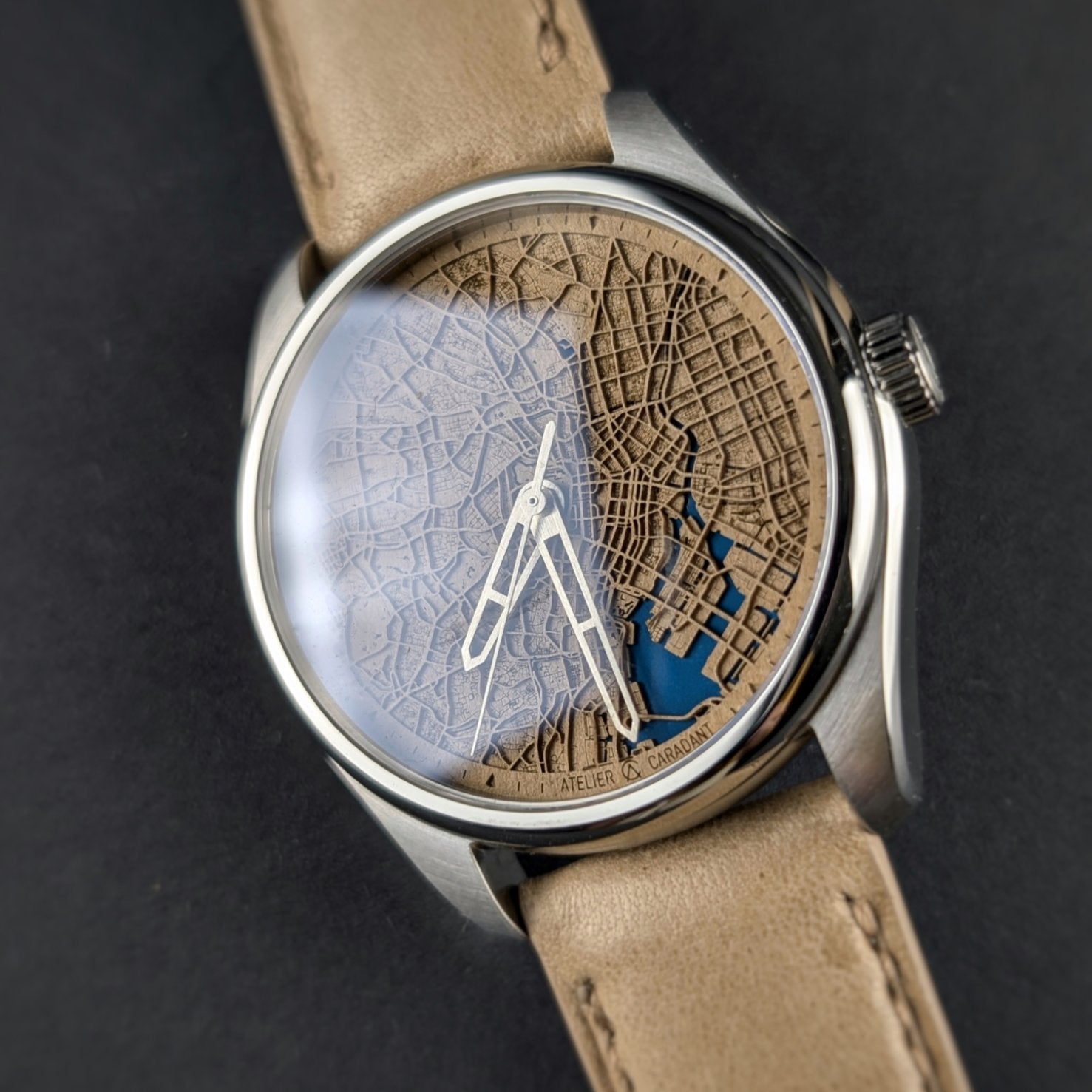 Tokyo watch city map Paper dial Silver Hands - Atelier Caradant